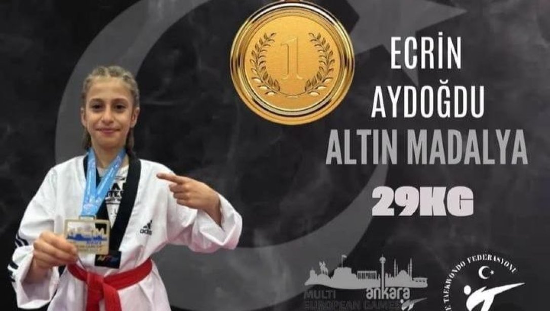 Yeşiloba Ortaokulu 6. Sınıf öğrencimiz Ecrin AYDOĞDU Avrupa  Taekwondo Çoklu Oyunları'nda Avrupa Şampiyonu olmuştur.  Emeği geçen herkesi tebrik eder öğrencimizin başarılarının devamını dileriz.