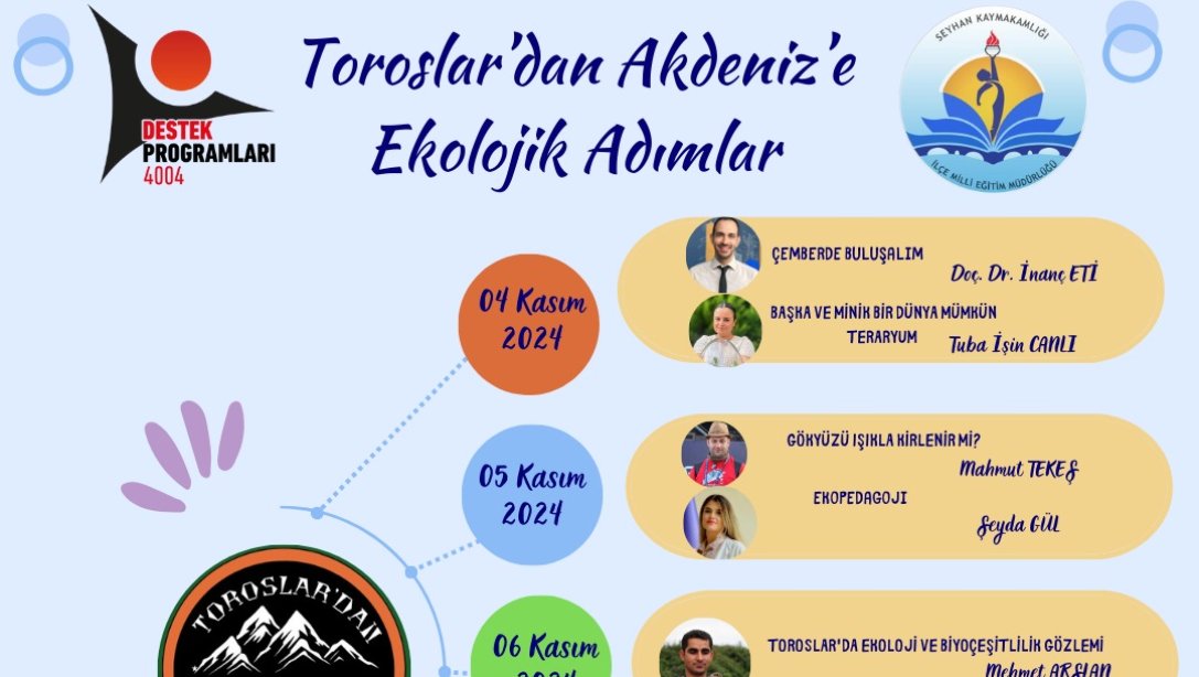 Tübitak 4004 Doğa Eğitimi ve Bilim Okulları projeleri kapsamında başarılı olan    Seyhan İlçe Milli Eğitim Müdürlüğü olarak hazırladığımız 